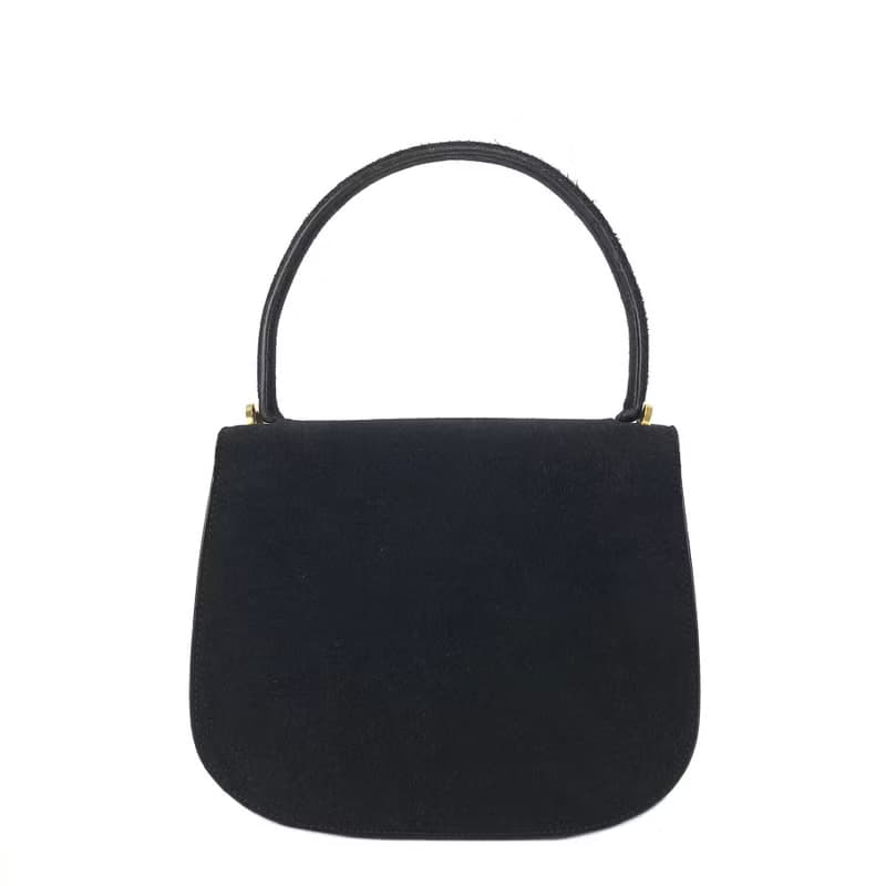 【 日本直送　名牌中古包 】CELINE セリーヌ ホースビット スエード 2way ハンドバッグ ブラック vintage ヴィンテージ 47tmub