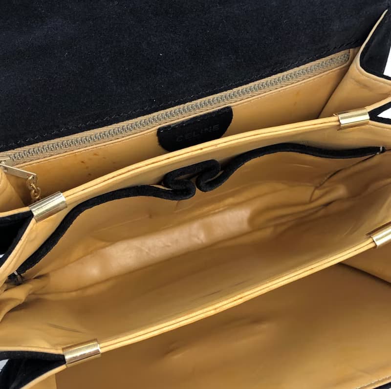 【 日本直送　名牌中古包 】CELINE セリーヌ ホースビット スエード 2way ハンドバッグ ブラック vintage ヴィンテージ 47tmub