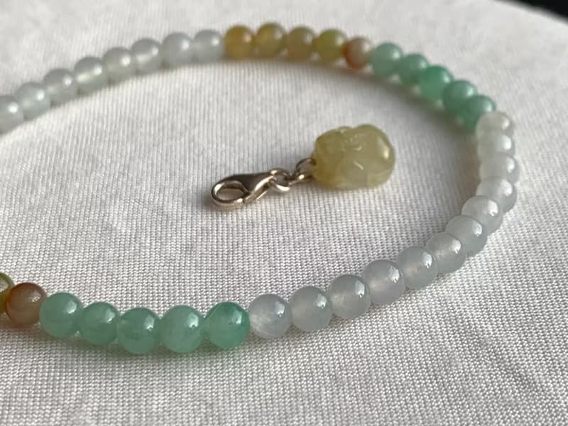 免費開光 天然A貨緬甸玉翡翠 招財貔貅手鍊 黃翡貔貅隨意扣