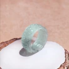 冰飄烏雞翡翠雕花玉戒 | 天然緬甸A貨翡翠 | 送禮
