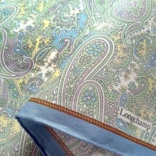 Longchamp Vintage Handkerchief Pocket Square Paisley 21 x 21 inches