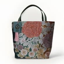 獨一無二100%絲質和服袋帶托特包 | 手工刺繡 | 日本藝術手提包