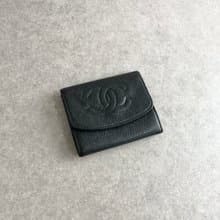 【 日本直送　名牌中古包 】CHANEL シャネル 財布 ブラック ココマーク レザー コインケース vintage ヴィンテージ オールド gscxim