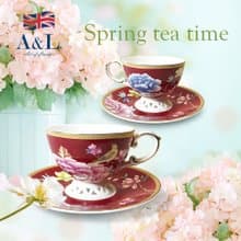 【A&L】花樣春曉 骨瓷咖啡_午茶對杯禮盒組_多色選擇