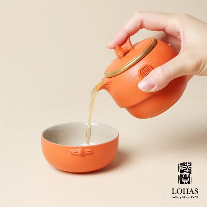 陸寶 開運吉福 茶器 1壺3包+便攜包 旅行茶組 茶器
