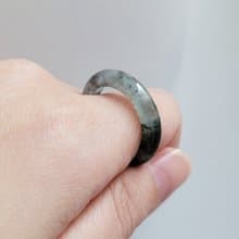 親翠 天然翡翠 冰炸潮黑手指鐲16號戒圈F款 畢業禮物