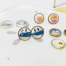 虹霓彩藝Rainbow-neo 流繪系列 長草小宇宙 耳環 耳針
