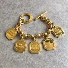 【 日本直送　名牌中古包 】CELINE セリーヌ ブレスレット ゴールド ロゴ シェーヌダンクル vintage ヴィンテージ オールド esez5y