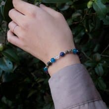 正能量 ∣ 磷灰石 虎眼石 綠松石 純銀手鍊