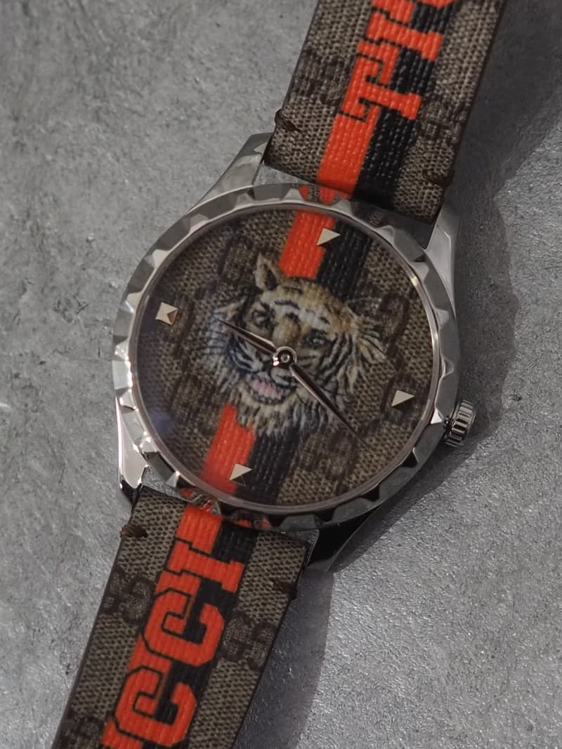 GUCCI グッチ Gタイムレス タイガー ウォッチ 腕時計 シルバー メンズ  ヴィンテージ