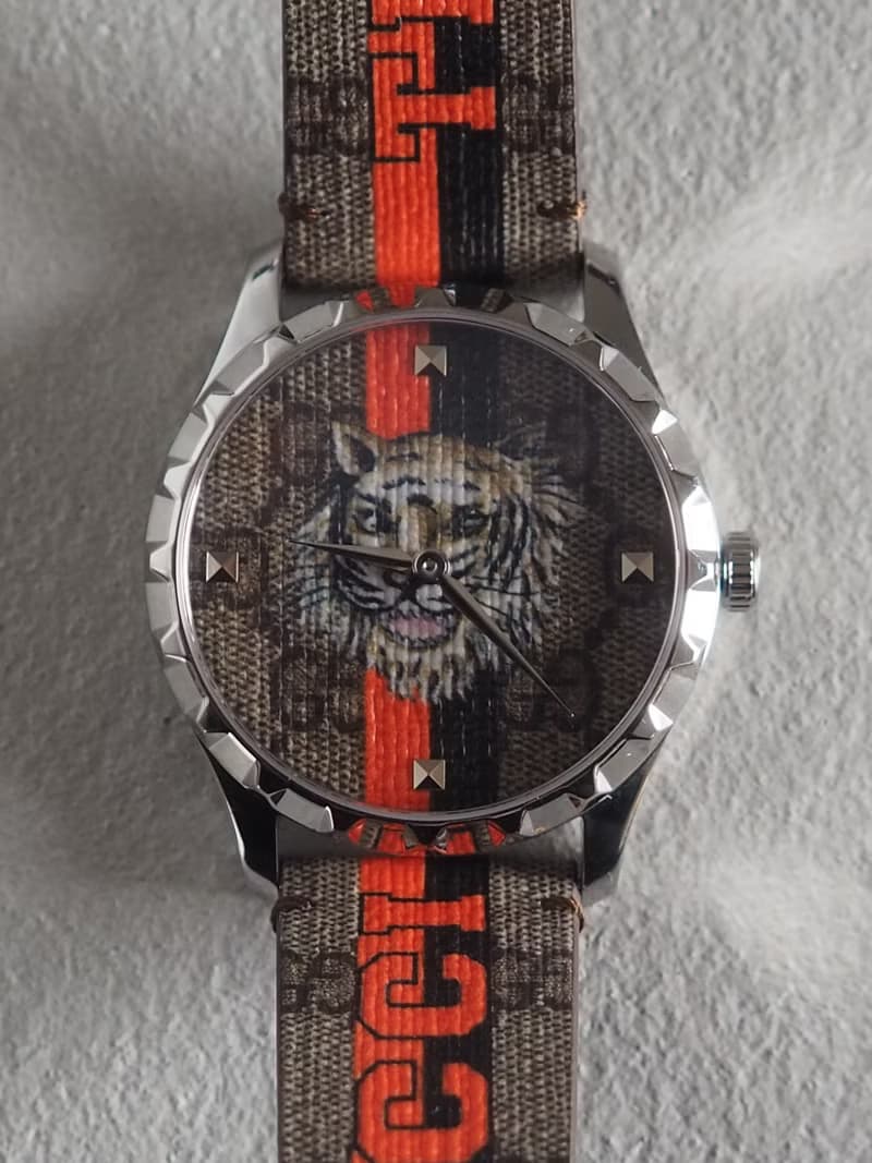 GUCCI グッチ Gタイムレス タイガー ウォッチ 腕時計 シルバー メンズ  ヴィンテージ