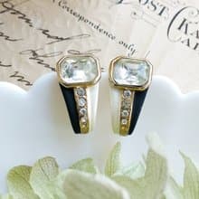 Vintage Jewelry 西洋古董飾品 摩登 都會 黑白鑽 針式耳環