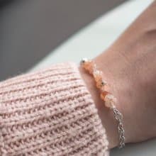 Sunstone Bracelet, 925 Sterling Silver, Aries, Leo, Gemini, June Crystal Jewelry