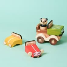【交通車】積木玩具 木製遊戲 | Wooderful life