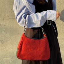 | RARE TO GO 中古 | Coach暗紅色尼毛側背包 腋下包 | VINTAGE