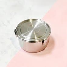 【外盒】不鏽鋼304餐具系列-霧面圓型收納餐盒-2號