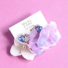 手工串珠 花花(雙色拼色) 耳針/夾式耳環