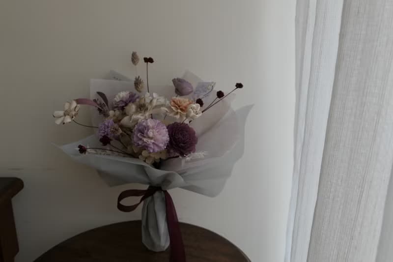 【好花】紫色優雅永生乾燥花束 畢業花束 情人節花束 母親節花束