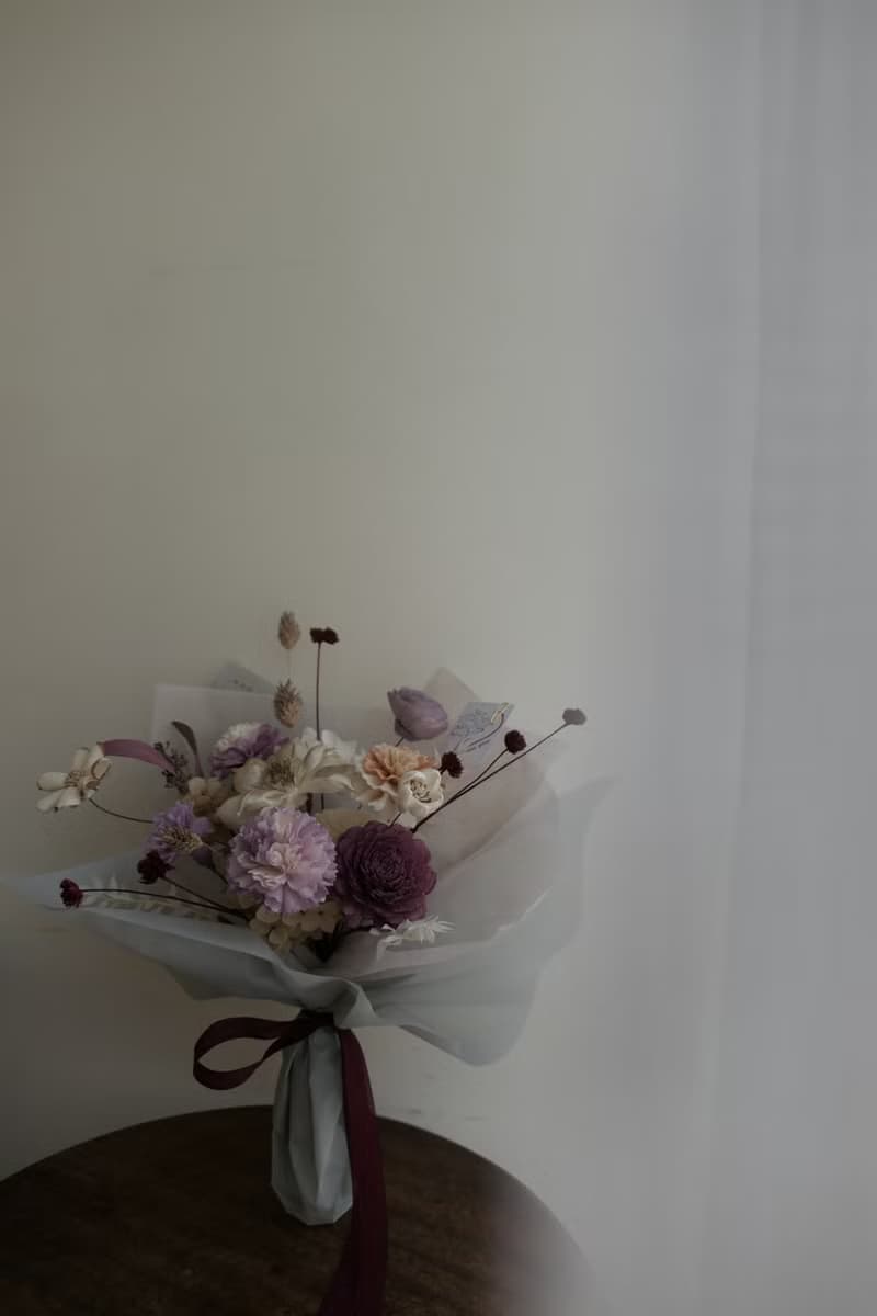 【好花】紫色優雅永生乾燥花束 畢業花束 情人節花束 母親節花束