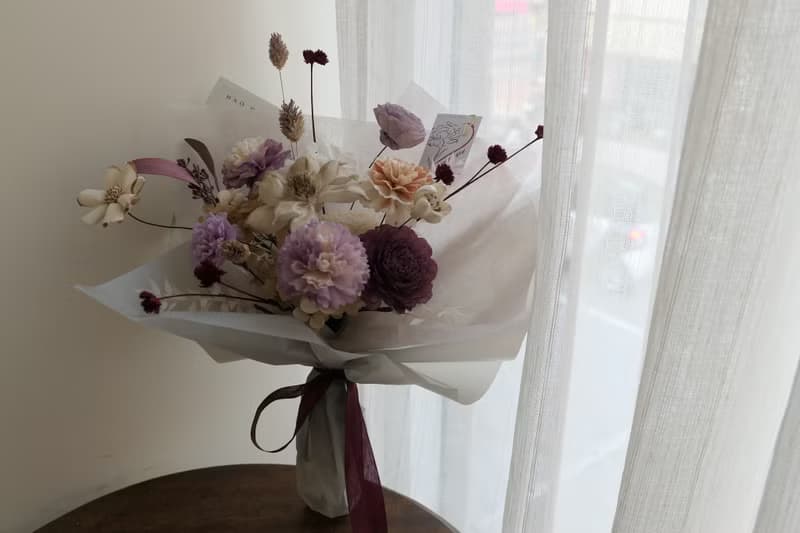 【好花】紫色優雅永生乾燥花束 畢業花束 情人節花束 母親節花束