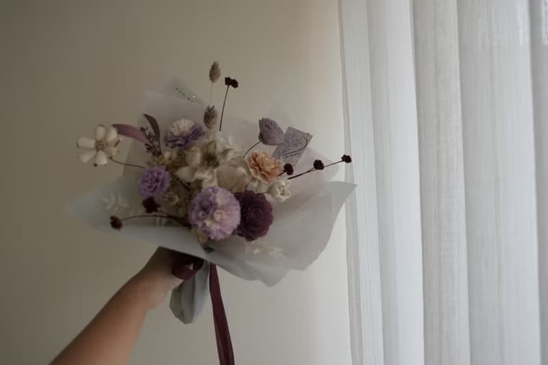 【好花】紫色優雅永生乾燥花束 畢業花束 情人節花束 母親節花束