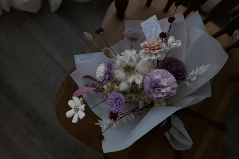 【好花】紫色優雅永生乾燥花束 畢業花束 情人節花束 母親節花束