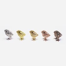 カラーひよこ立体SV925オブジェ【Pio by Parakee】chick イエロー　ピンク　グリーン　チョコレート　ゴールド