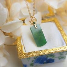 財富自由|純18k金冰綠無事牌|緬甸A貨翡翠如意頭吊墜項鍊