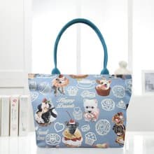 肩背托特包  大容量 / 防潑水 平織緹花 甜點狗