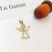 DoriAN 可愛天使之鑽925純銀18K金墜頭墜子 附純銀保證卡禮物包裝