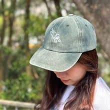 口水貓 刺繡Cap帽 4色洗水 男女同款 棒球帽 老帽 鴨舌帽