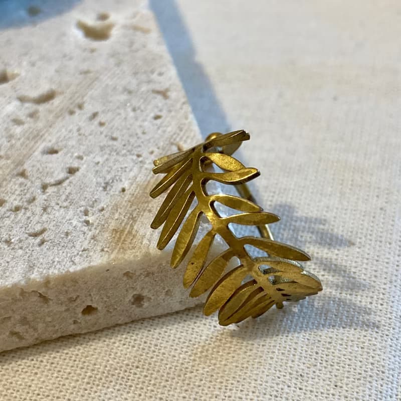 老林雜貨 | 棕櫚葉黃銅戒指