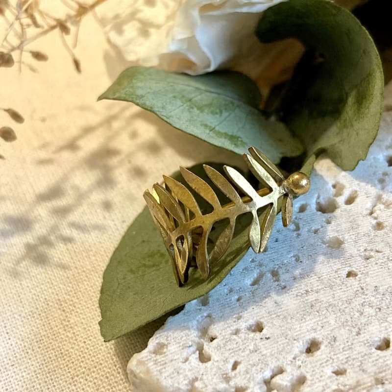 老林雜貨 | 棕櫚葉黃銅戒指