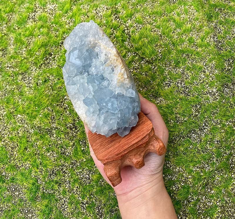 天然原礦天藍色天青石 藍水晶 淨化 療癒 辦公室開運 快速出貨