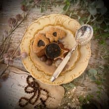 法國Art Nouveau時期 百年珍珠母貝柄 純銀糖粉/糖果/水果勺