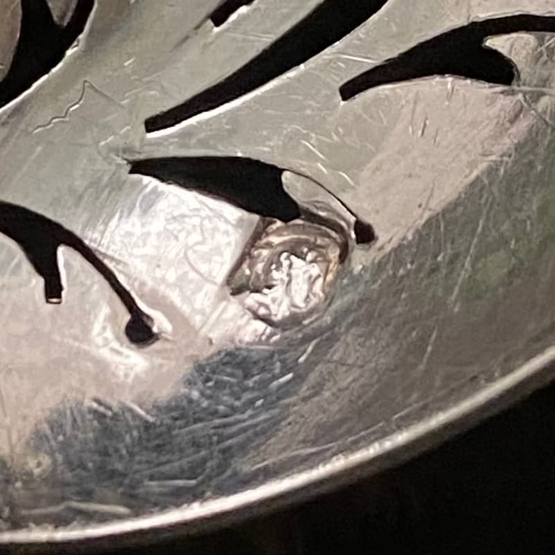 法國Art Nouveau時期 百年珍珠母貝柄 純銀糖粉/糖果/水果勺