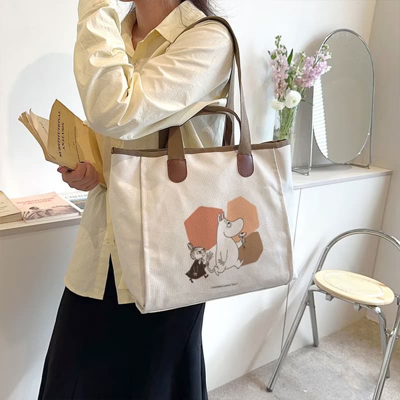 【MOOMIN】大容量通勤包 帆布包 側肩包
