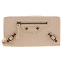 【日本直送】バレンシアガ BALENCIAGA クラシックコンチネンタル 長財布 253036 カーフ ベージュピンク レディース【中古】