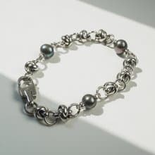 Unisex | 極晝系列 - 夜 * 不鏽鋼珍珠手鍊