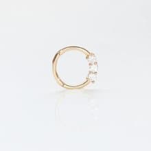 14K 三鑽無痕耳扣耳環 (單個) (內徑 8 mm) (Daith)(耳輪)