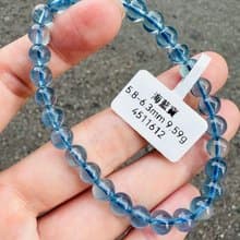 高冰透晶體天空藍海藍寶5.8-6.3mm9.59g平衡情緒減緩紓解壓力