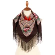 Authentic Pavlovo Posad Russian Shawl Scarf Soft 100% Wool 89x89 cm 1946-17