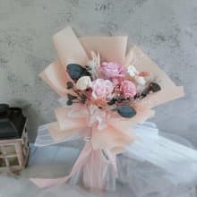 永生花束-溫柔的愛 -粉橘色系 情人節 生日 告白