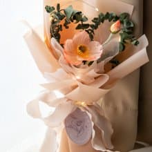 永恆之愛 – 擬真冰島罌粟愛心小花束 | 永生花禮 (附贈燈串及提)
