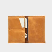Leather Passport Holder compatible with AirTag | Trackable Passport Cover