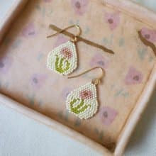 串珠耳飾_水滴/舞動的花/beading earing