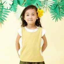 Ángeles-花開朵朵造型無袖上衣(黃/藍/粉)