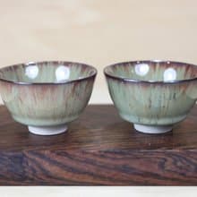 【母親節禮物】50ml 沙瀑 天目對杯 中式小茶杯 名家葉敏祥作品