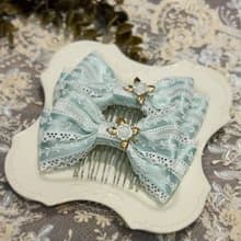 【凜冬玫瑰】髮插 │髮梳 │手作蝴蝶結髮飾