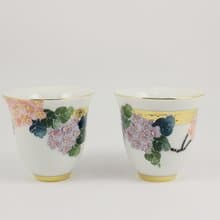 純手繪茶杯-金圓滿對杯